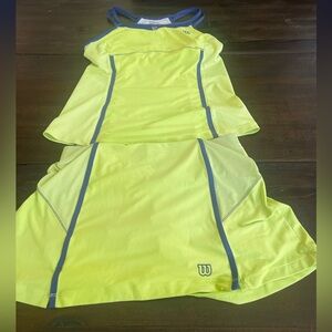 Wilson Neon Yellow and Blue Women's Skort Set